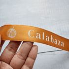 Cinta Satín/Raso 2.5 cm personalizada con estampado blanco 3