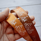 Cinta Satín/Raso 2.5 cm personalizada con estampado blanco 5