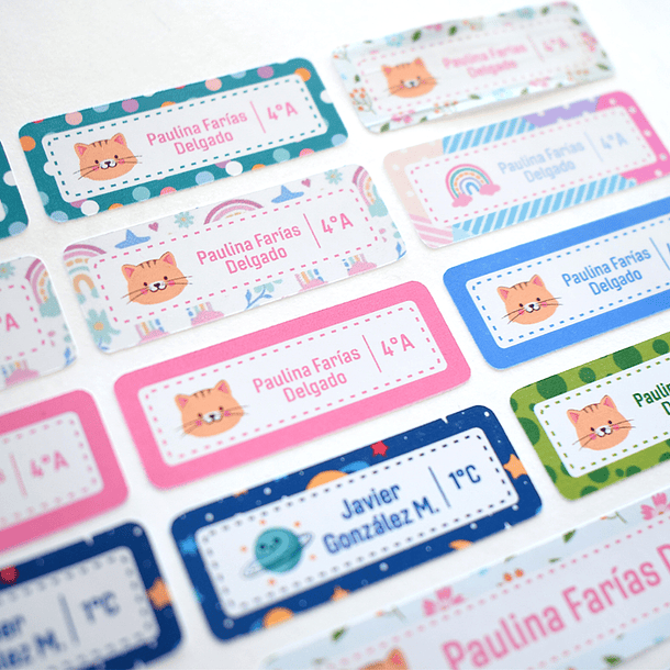 Set de stickers escolares personalizados (Impermeables) 11