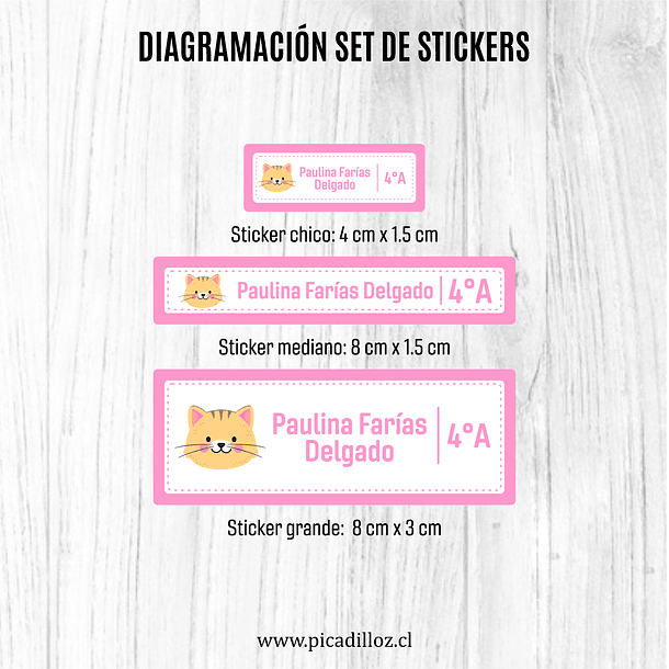 Set de stickers escolares personalizados (Impermeables) 3