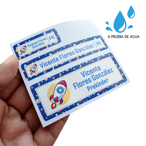 Set de stickers escolares personalizados (Impermeables) 1