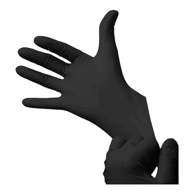 Guantes Descartables Antideslizantes Cleancarrier Examinación Color Negro Talle L De Nitrilo En Pack De 10 X 100 Unidades