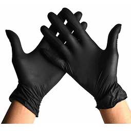 Guantes De Vinilo Negro Talla M