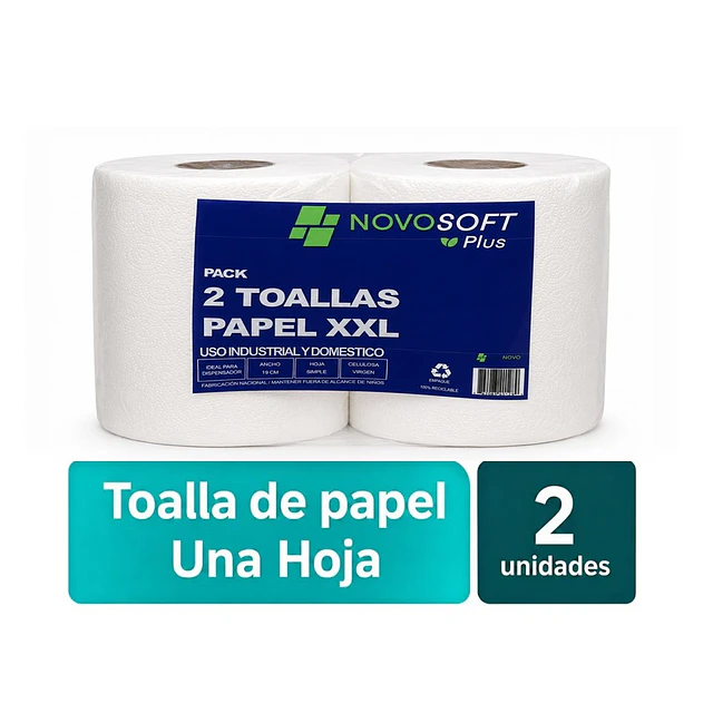 Papel Toalla Jumbo 250 Mts X 2 Unidades