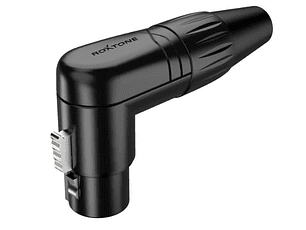 Conector Canon 3 Polos Xlr Hembra Y Macho 90° Micrófono Negro