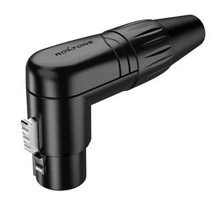 Conector Canon 3 Polos Xlr Hembra Y Macho 90° Micrófono Negro