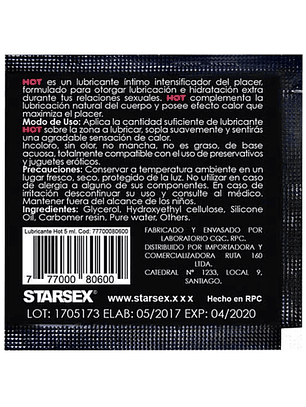 Sachet lubricante hot