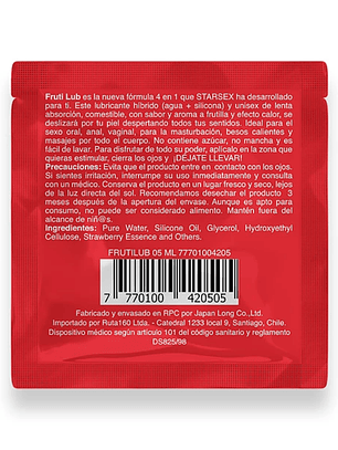 Sachet lubricante 4 en 1 frutilub