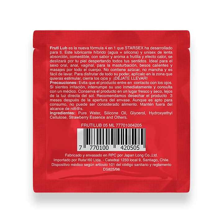 Sachet lubricante 4 en 1 frutilub 2