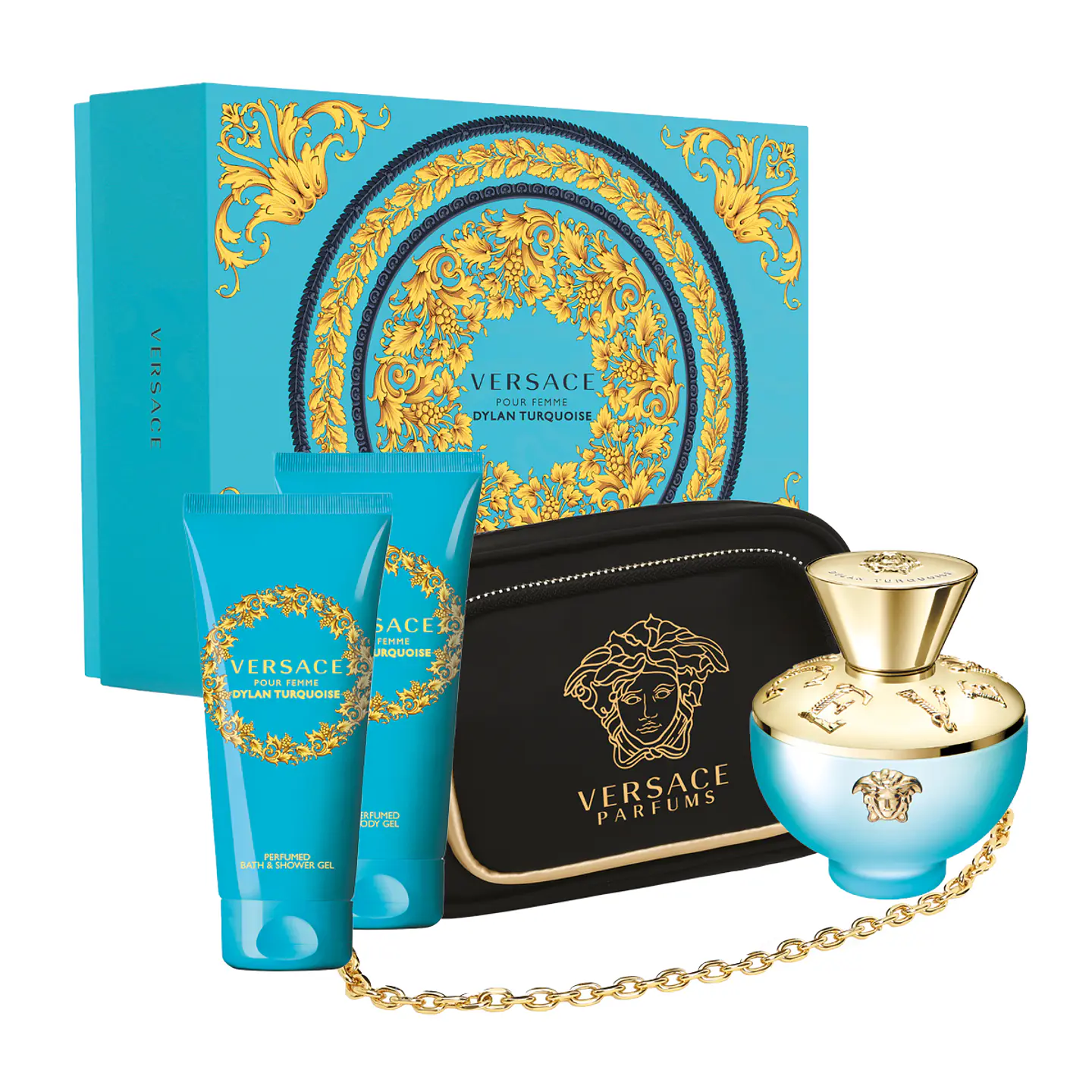Versace Pour Femme Dylan Turquoise 100Ml EDT + BG + SG + Bolso Set 1