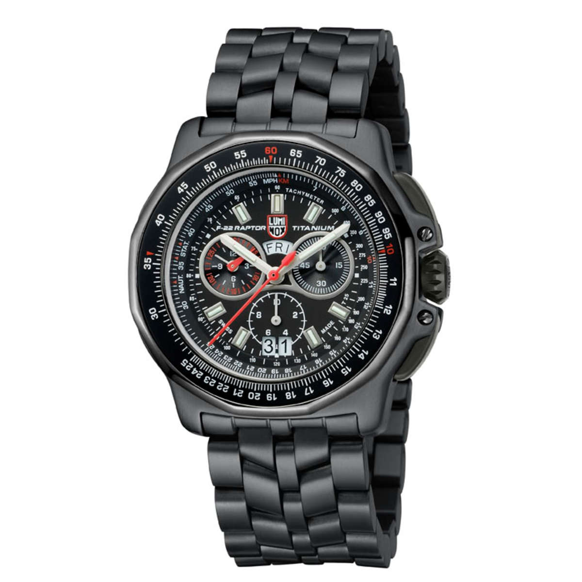 Luminox Herrenuhr Chronograph für Piloten Titan F-22 Raptor