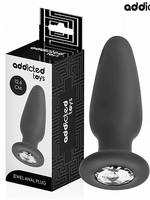 PLUG ANAL COM JOIA DE SILICONE TAMANHO L 12,6 CM