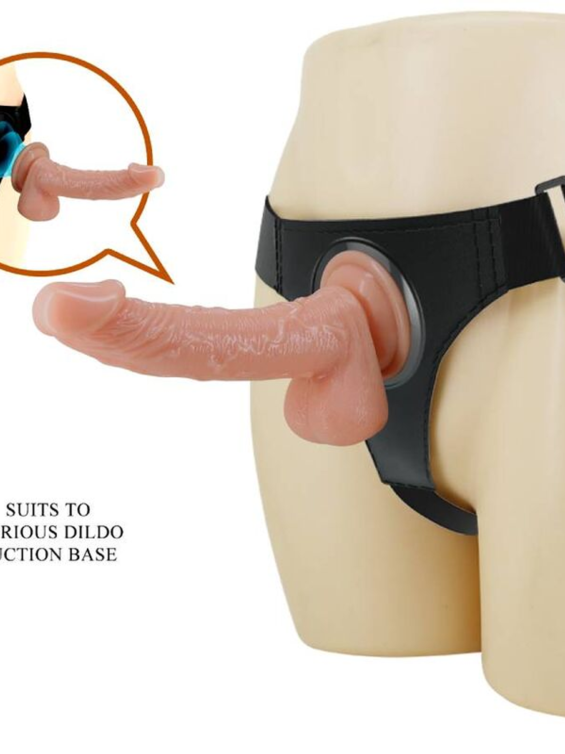 ARNÊS UNIVERSAL -COM DILDO - KEVIN 19 CM NATURAL 2