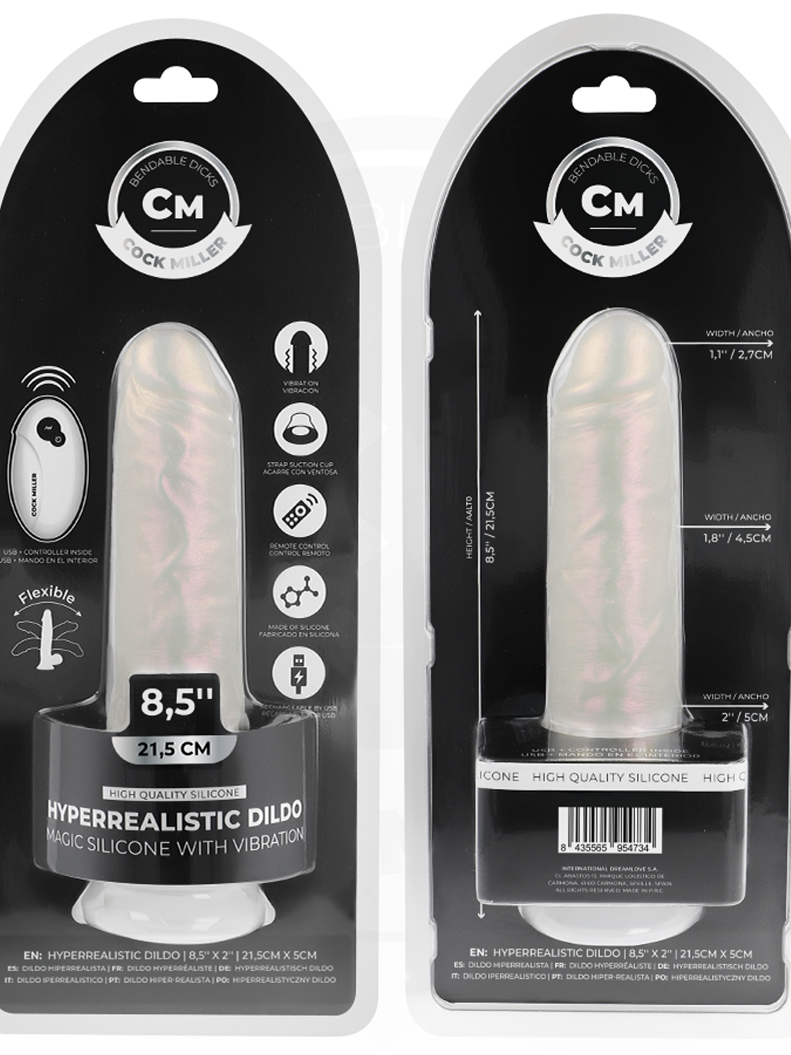 DILDO COM VENTOSA, LUZES E VIBRAÇÃO 3