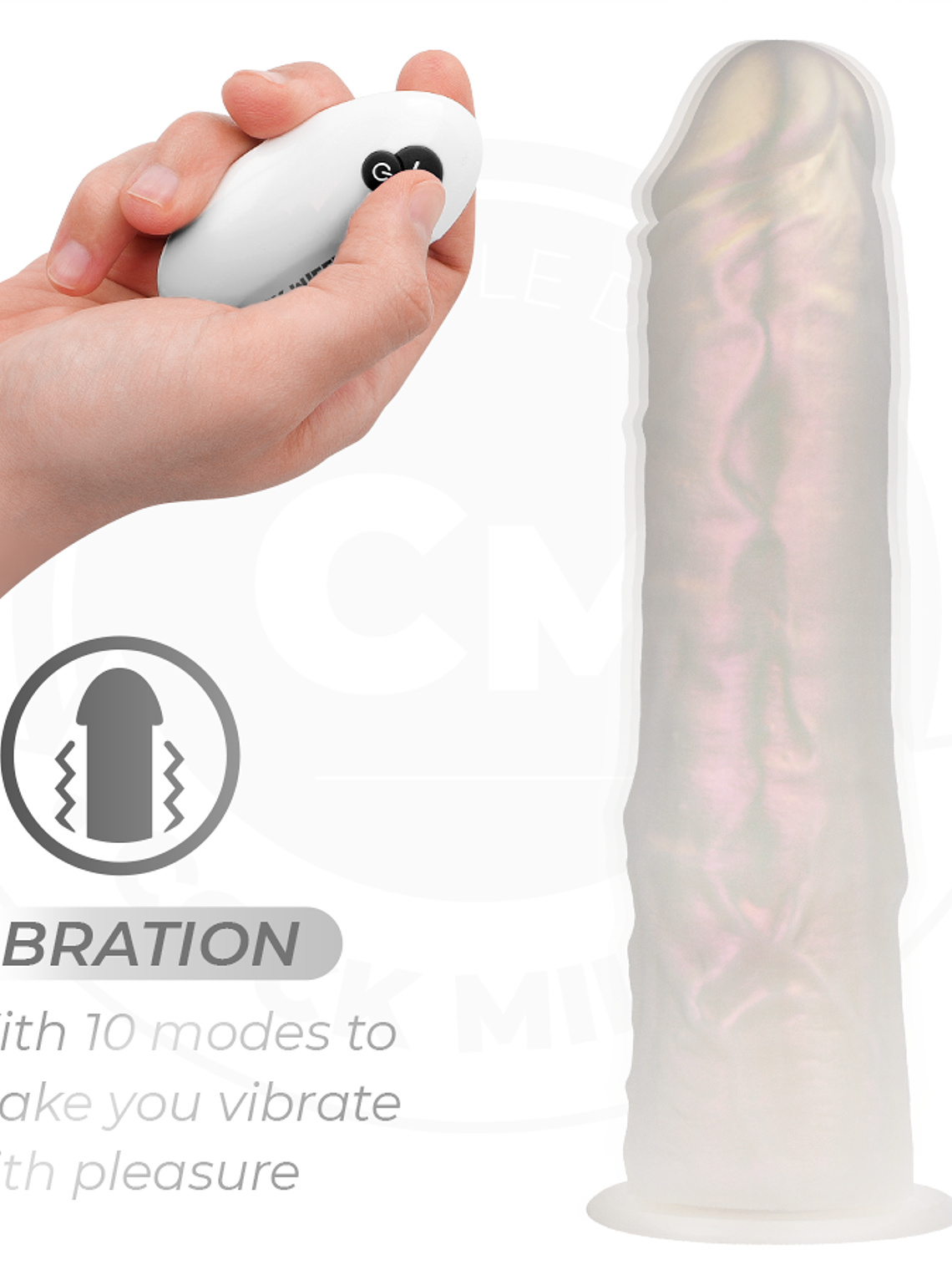 DILDO COM VENTOSA, LUZES E VIBRAÇÃO 7