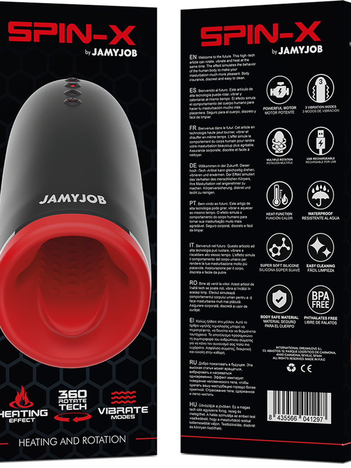 Masturbador de aquecimento e rotação 7