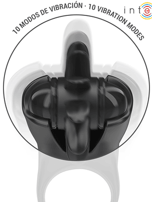 ANEL VIBRATÓRIO MABEL 10 VIBRAÇÕES COM ESTIMULADOR DE CLITÓRIS PRETO