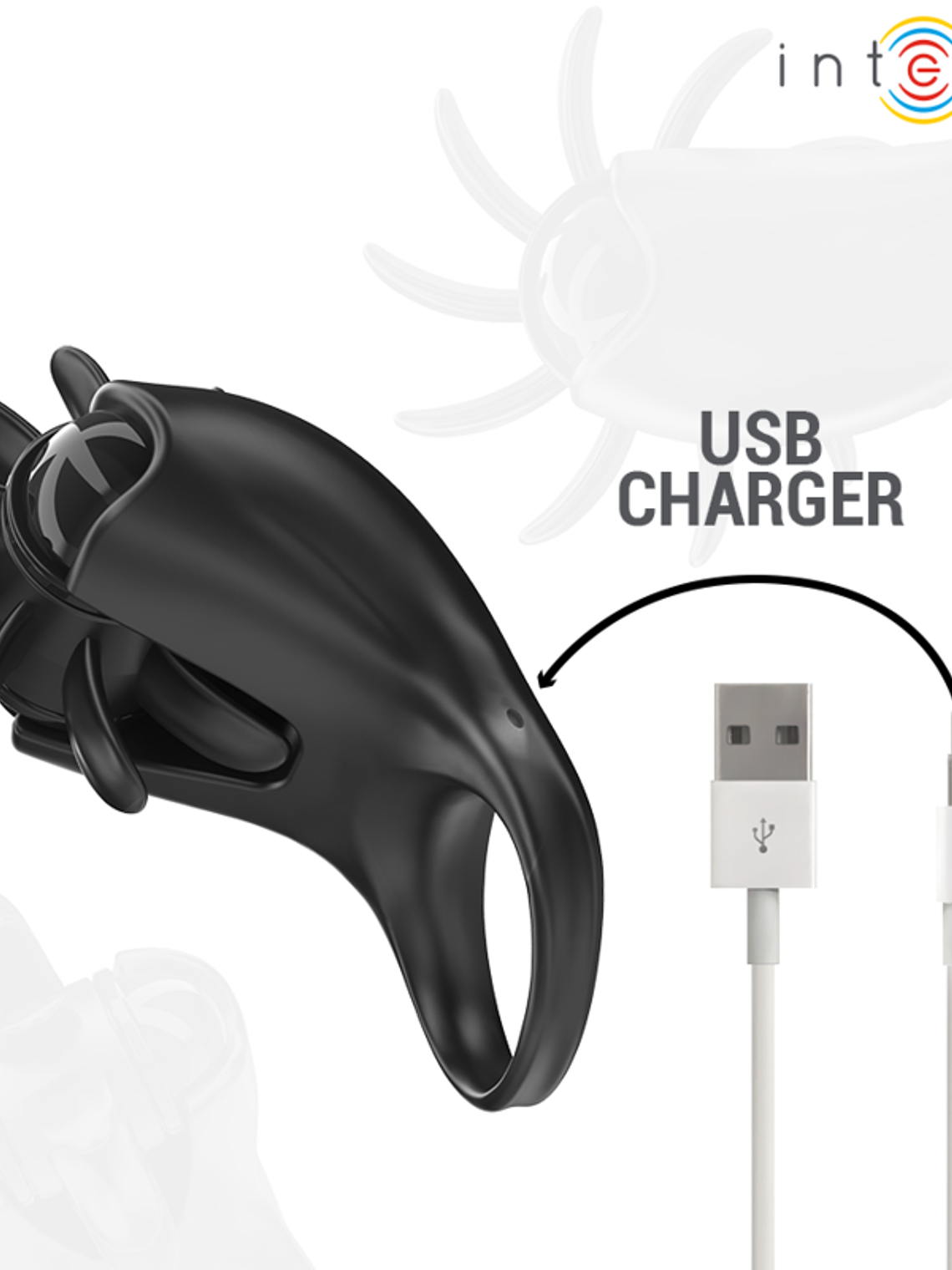 ANEL VIBRATÓRIO MABEL 10 VIBRAÇÕES COM ESTIMULADOR DE CLITÓRIS PRETO 2