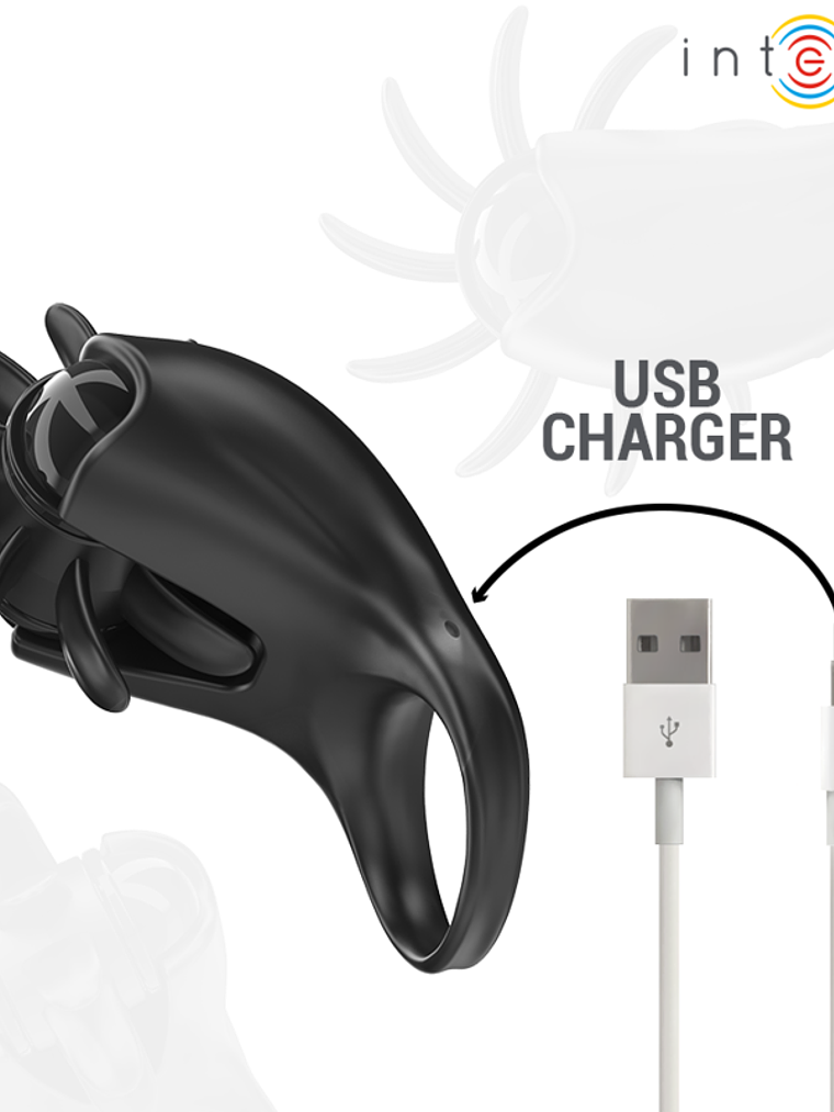 ANEL VIBRATÓRIO MABEL 10 VIBRAÇÕES COM ESTIMULADOR DE CLITÓRIS PRETO 2