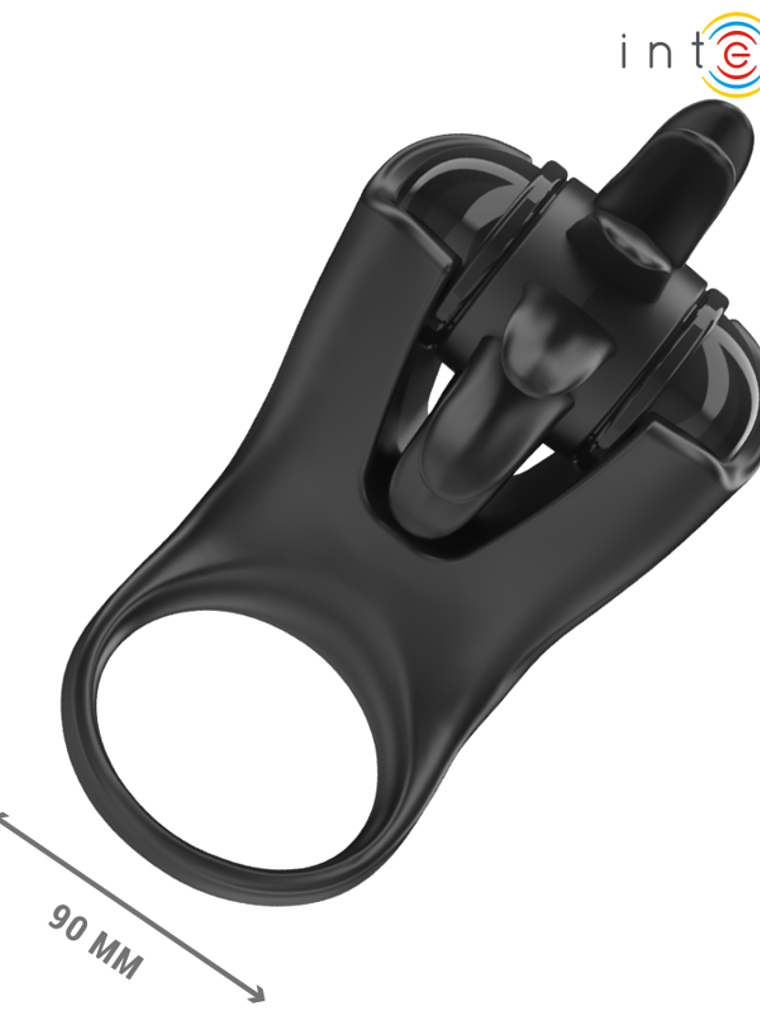 ANEL VIBRATÓRIO MABEL 10 VIBRAÇÕES COM ESTIMULADOR DE CLITÓRIS PRETO 3