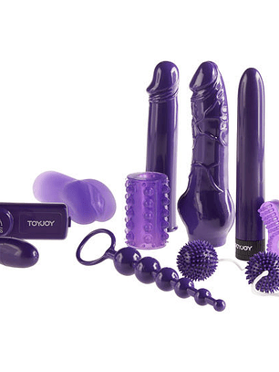 KIT DE BRINQUEDOS SEXUAIS MEGA ROXO 