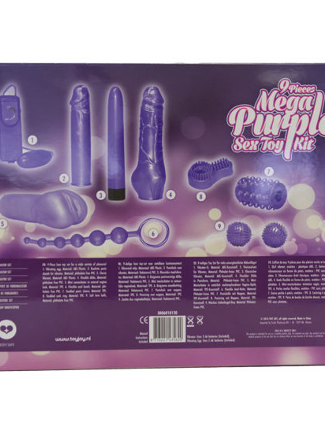 KIT DE BRINQUEDOS SEXUAIS MEGA ROXO  2