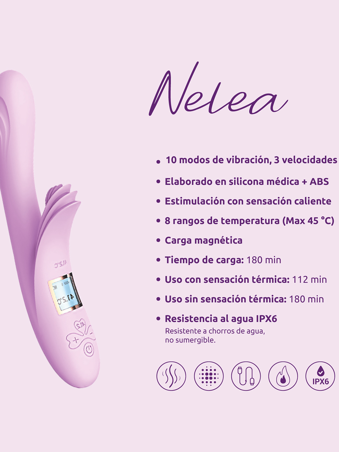 Vibrador Doble Nelea Rosado 7