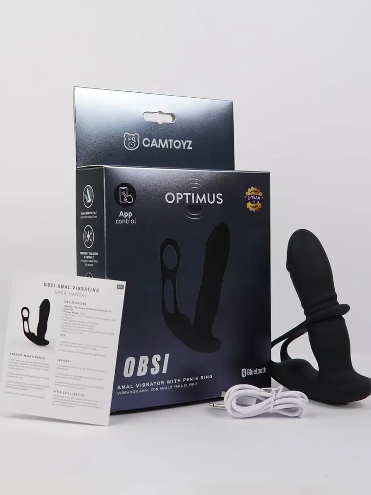 Vibrador Anal con Anillo para el pene Obsi Camtoyz 1