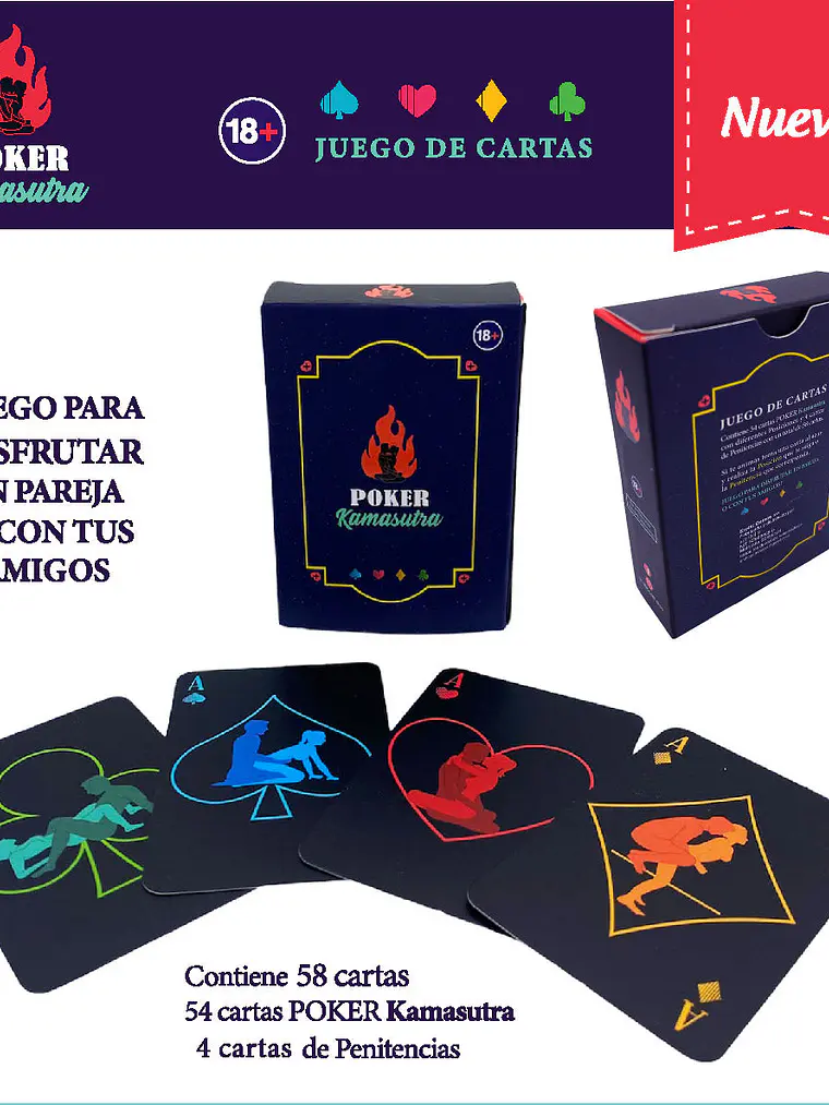 Juego Poker Kamasutra Heterosexual 2