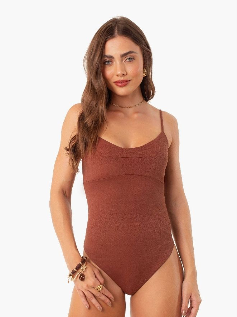 ONE-PIECE SWIMSUIT CHOCOLATE 1