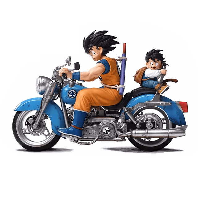 (A PEDIDO) Figura Alternativa Dragon Ball - Gokú y Gohan en Moto