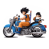(A PEDIDO) Figura Alternativa Dragon Ball - Gokú y Gohan en Moto