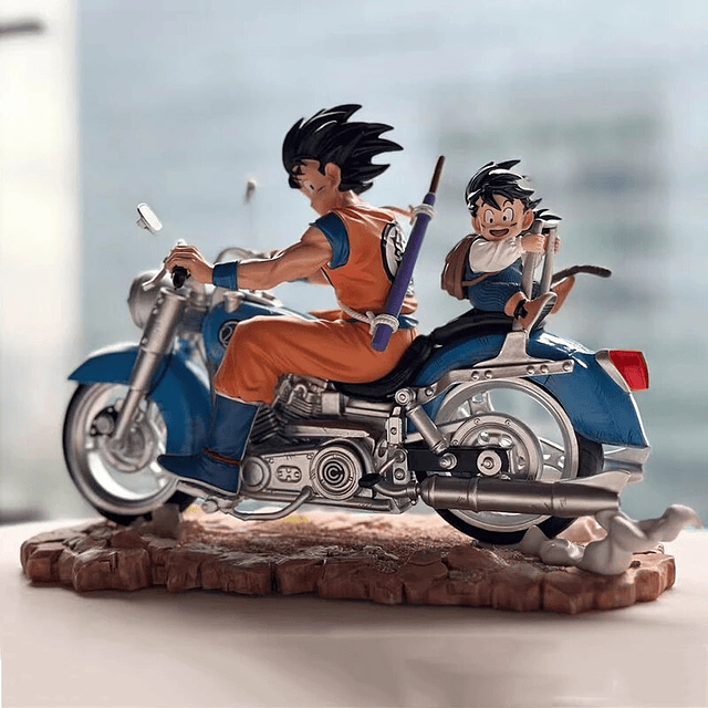 (A PEDIDO) Figura Alternativa Dragon Ball - Gokú y Gohan en Moto