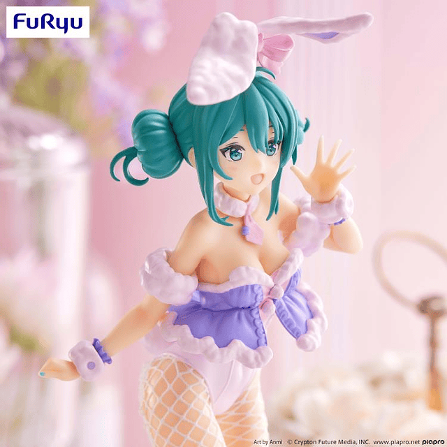 Figura Furyu Vocaloid - BiCute Bunnies - Hatsune Miku White Rabbit (Purple Color Ver.)