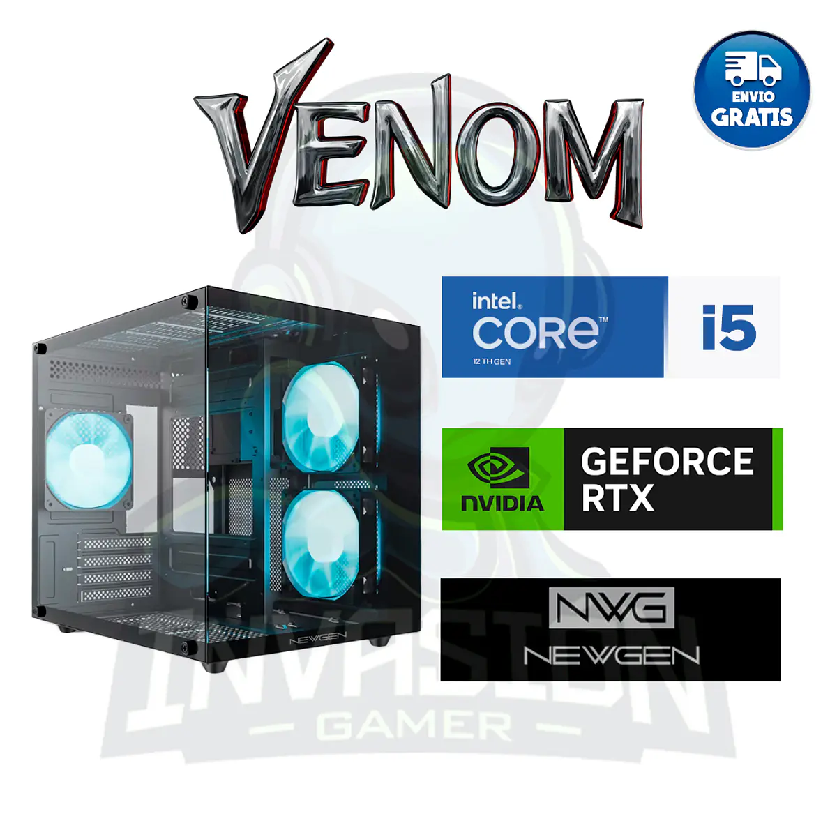 PC Gamer VENOM, INTEL CORE I5-12400F NVIDIA RTX 3050 6GB