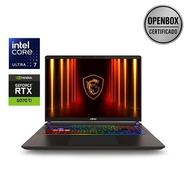 Open box Notebook MSI Vector 16 HX AI Intel Core Ultra 7 255HX, GeForce RTX 5070 Ti GDDR7 12GB, 16GB RAM, SSD 1TB M.2 PCIe, Pantalla 16
