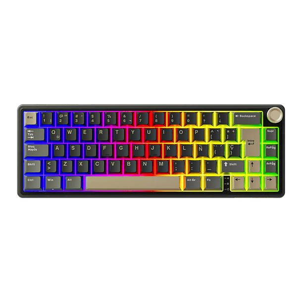 Teclado Mecánico Royal Kludge R65 Phantom | 65% Gasket | RGB | Hot-Swap | Brown Switch 2