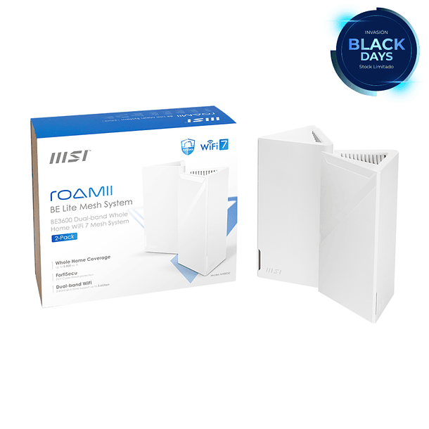 Router MSI Roamii BE5000 WiFi 7 Mesh System (2-Pack) Cobertura hasta 540 m² 1