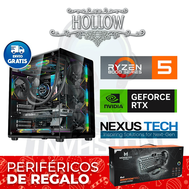 PC Gamer HOLLOW, Ryzen 5 8400F / Ryzen 7 8700F + NVIDIA RTX™ 5060 8GB 1