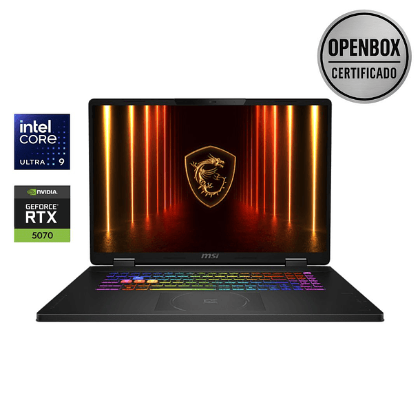 PREVENTA Notebook OPEN BOX MSI Crosshair 18 HX AI - RTX 5070 | Ultra 9 275HX | 32GB RAM | 18