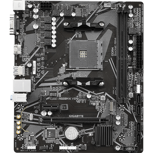 Placa Madre Gigabyte A520M K V2  2