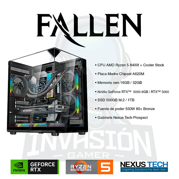 PC Gamer Fallen, Ryzen 5 8400F + NVIDIA RTX™ 5050 8GB 2