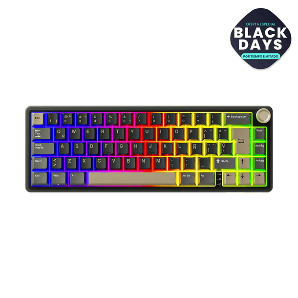 Teclado Mecánico Royal Kludge R65 Phantom | 65% Gasket | RGB | Hot-Swap | Brown Switch 1