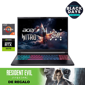 PREVENTA Notebook ACER NITRO V 16 - RTX 5070 | Ryzen 7 260 | 16GB RAM | 16" QHD 180Hz | 1TB SSD M.2 