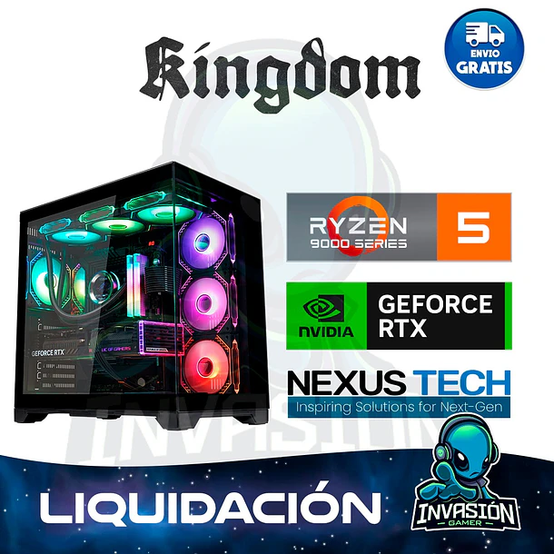 PC Gamer Kingdom, ryzen 5 9600x + nvidia rtx 5070 12gb / rx 9070 xt 16g 1