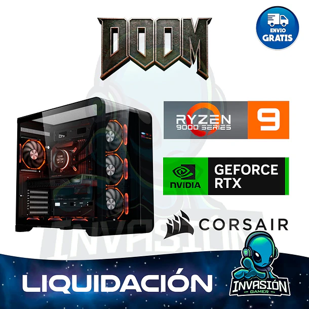 PC Gamer Doom, Ryzen 9 9900x - 7 9800x3d + nvidia geforce rtx™ 5070 ti 16gb / rtx™ 5080 16gb  1