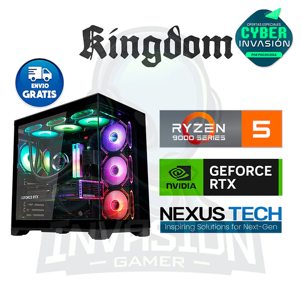 PC Gamer Kingdom, ryzen 5 9600x + nvidia rtx 5070 12gb / rx 9070 xt 16g 1