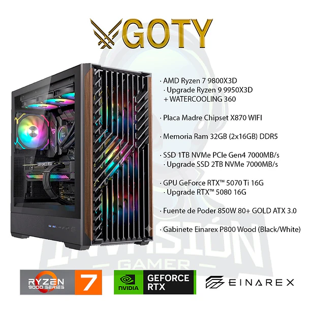PC Gamer goty25,  amd Ryzen 7 9800x3d / 9950x3d + geforce rtx™ 5070 ti 16GB / rtx 5080 16gb 2