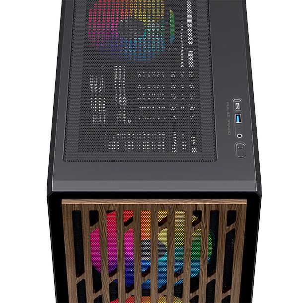 Gabinete Einarex PM400 Black RGB 3 Ventiladores Incluidos 2
