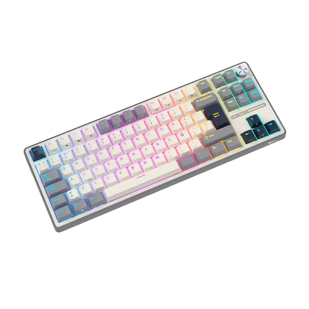 Teclado Mecánico Royal Kludge R87 PRo Half Grey | 80%, RGB, Hot-Swap, Creamy Switch  2